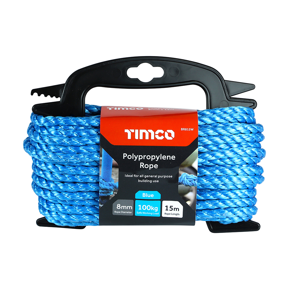 TIMCO Polypropylene Rope Winder - Blue (8mm x 15m)